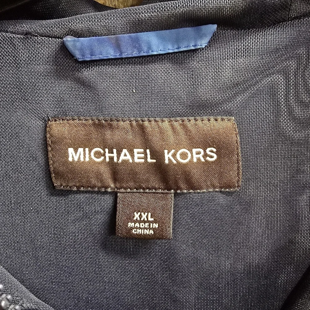 Michael‎ Kors Jacket Mens 2XL Hooded Windbreaker Full Zip Lightweight Polyester